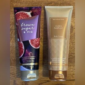 Bath & Bodyworks 8oz Body Cream GOLDEN SUNFLOWER and BROWN SUGAR & FIG. Both new